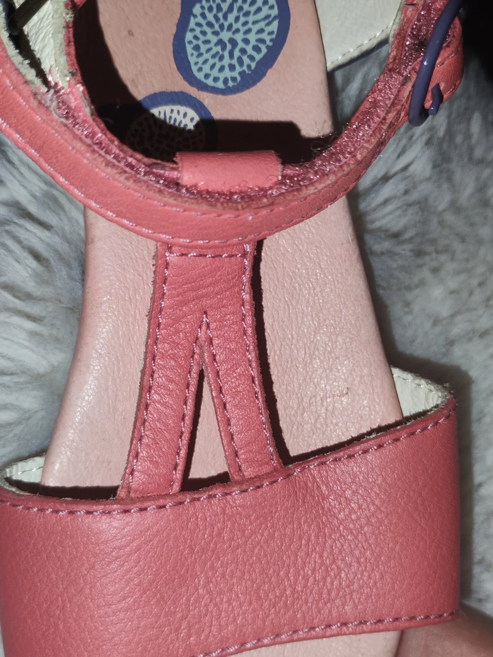Camper Kids Coral Pink T-Strap Sandals
